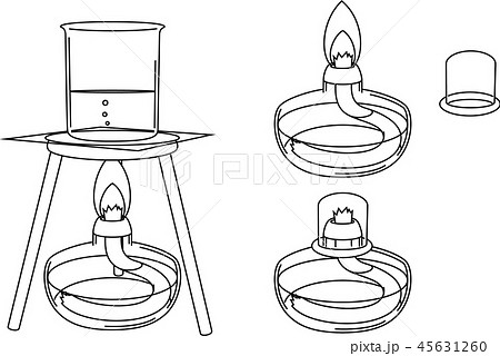 アルコールランプのイラスト素材