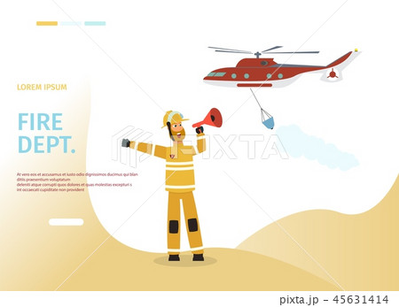 Vector Illustration Cartoon Concept Firefighter Vector Illustration Cartoon Concept Firefighter 45631414