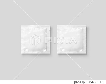 Blank small plastic packet design mockup, isolated 45631912