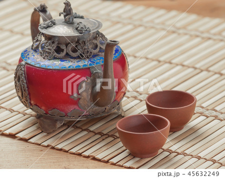 Vintage Chinese teapot made of old jade  45632249