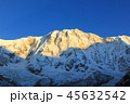 Sunlight on summit of Annapurna Mountain Range  45632542