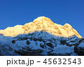 Sunlight on the peak of Annapurna Mountain Range 45632543