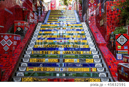 Colorful Escadaria Selaron in Rio de Janeiro Colorful Escadaria Selaron in Rio de Janeiro 45632591