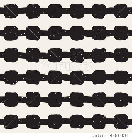 Hand drawn style ethnic seamless pattern. Abstract grungy geometric background in black and white. 45632836