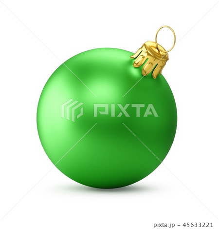 3D rendering Green Christmas Ball on a white 45633221
