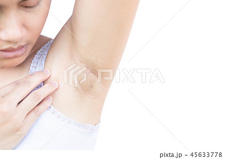 Women problem black armpit on white background Women problem black armpit on white background 45633778