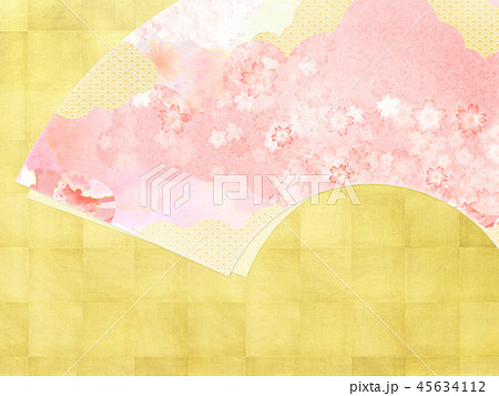 和 和風 和柄 背景 和紙 金箔 春 桜 ピンクのイラスト素材