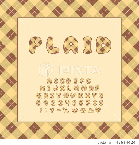 Alphabet plaid design. Letters, numbers and punctuation marks. EPS 10 45634424