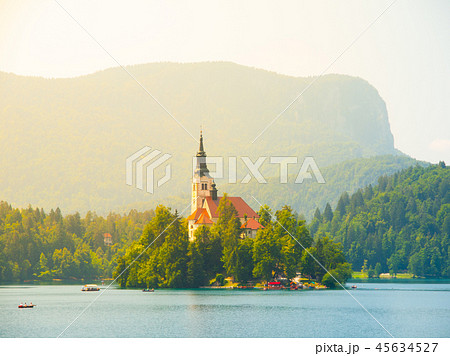 Bled Lake with island and church Bled Lake with island and church 45634527