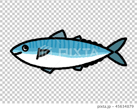 鯖魚(saba)簡單可愛的插圖素材 鯖魚(saba)簡單可愛的插圖素材 45634879