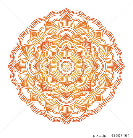 Gradient mandala. Circle ethnic ornament. Hand drawn traditional indian round element. Spiritual Gradient mandala. Circle ethnic ornament. Hand drawn traditional indian round element. Spiritual 45637464