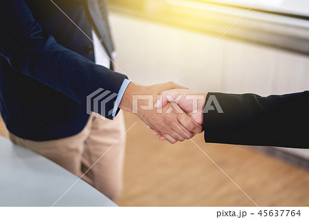 Businessman shaking hands to make business dealing 45637764