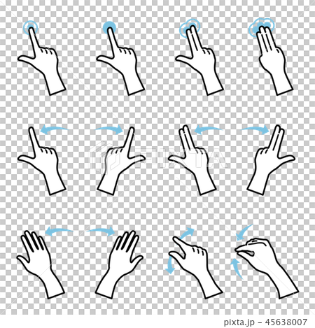 Gesture icon set Gesture icon set 45638007