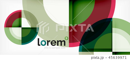 Modern geometric circles abstract background, colorful round shapes with shadow effects 45639971