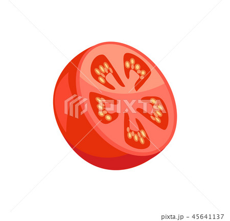 Half Tomato Isolated Vector Icon in Cartoon Style Half Tomato Isolated Vector Icon in Cartoon Style 45641137