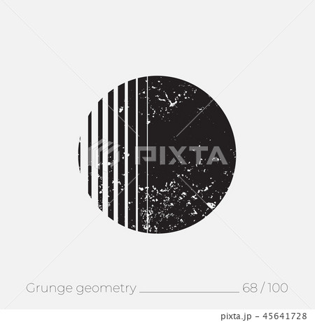 Geometric simple shape in grunge retro style 45641728