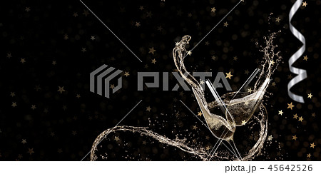 Glasses of champagne, celebration theme. Glasses of champagne, celebration theme. 45642526