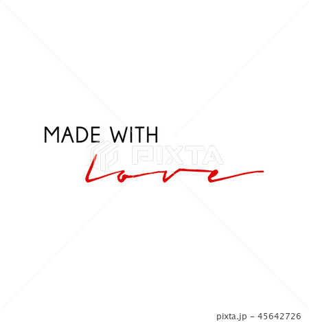Made with Love modern and handwritten inscription 45642726