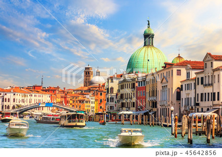 Scalzi Bridge and San Simeone Piccolo church in Venice Scalzi Bridge and San Simeone Piccolo church in Venice 45642856