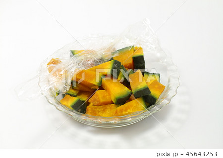 かぼちゃをレンジで加熱、下処理 45643253