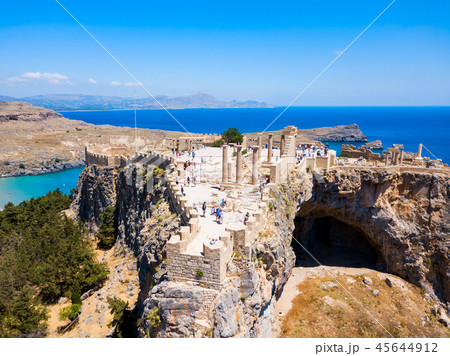 Lindos Acropolis and beach, Rhodes Lindos Acropolis and beach, Rhodes 45644912