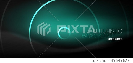 Dark abstract background with glowing neon circles Dark abstract background with glowing neon circles 45645628