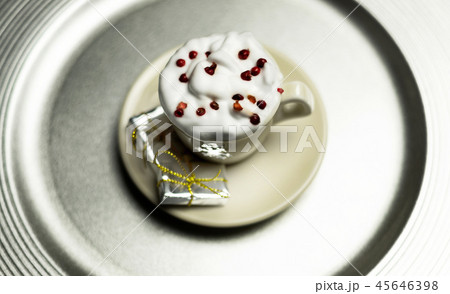 Christmas coffee with whipped cream  45646398