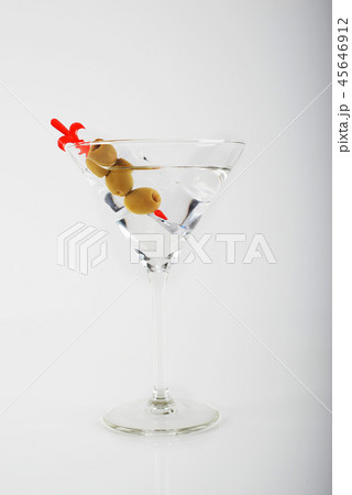 gin with vermouth in a glass on a white background 45646912