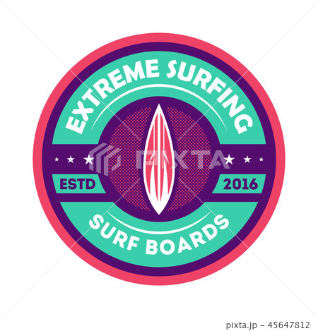 Extreme surfing camp vintage isolated label 45647812
