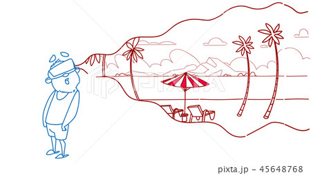 senior man wear digital glasses virtual reality summer ocean beach palm tree paradise island senior man wear digital glasses virtual reality summer ocean beach palm tree paradise island 45648768