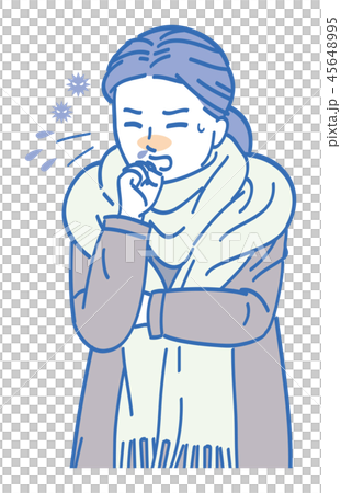 くしゃみをする女性 くしゃみをする女性 45648995