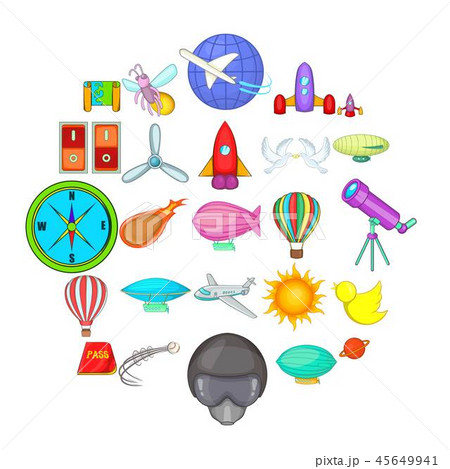 Navigation icons set, cartoon style 45649941