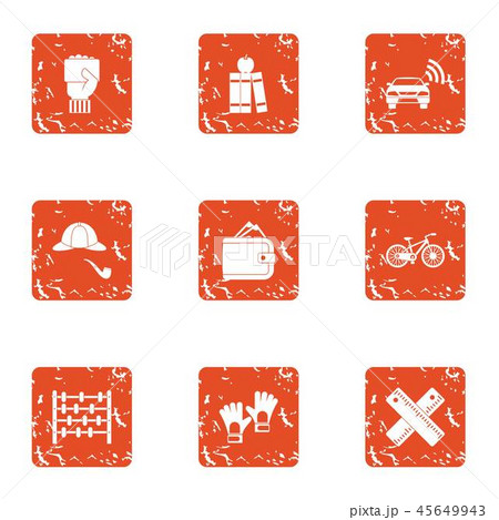 Whodunit icons set, grunge style 45649943