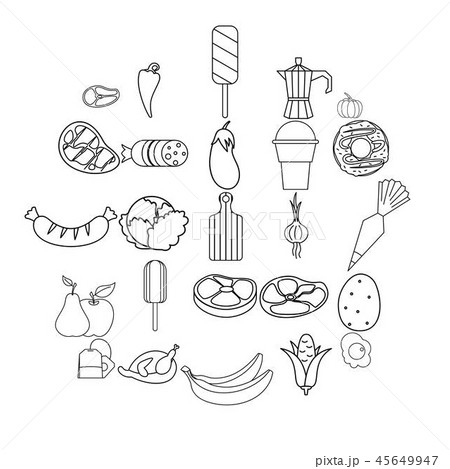Food for All icons set, outline style 45649947