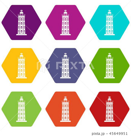 Illuminating icons set 9 vector 45649951