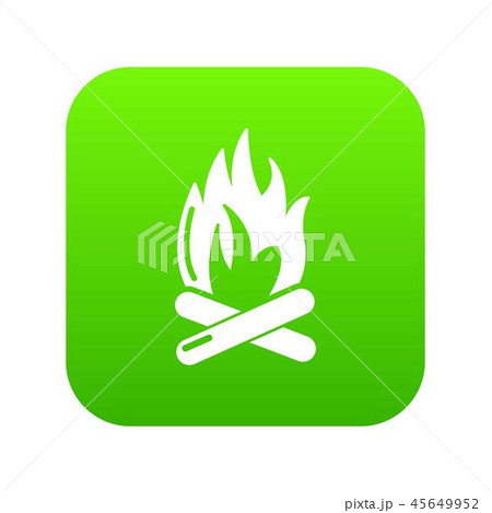 Campfire icon green vector 45649952
