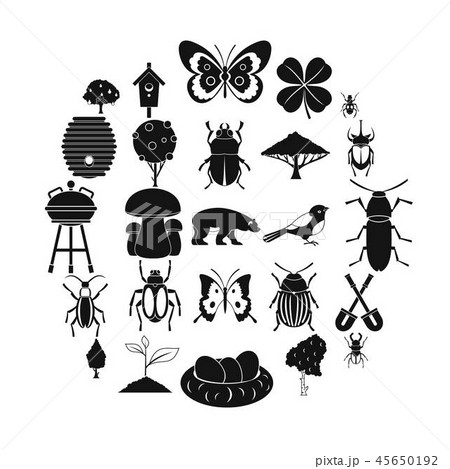 Herbaceous icons set, simple style Herbaceous icons set, simple style 45650192