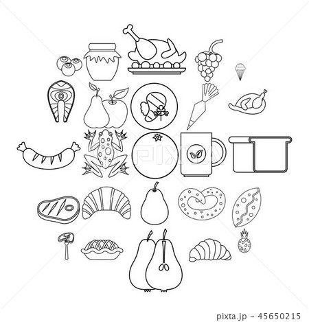 Fare icons set, outline style 45650215