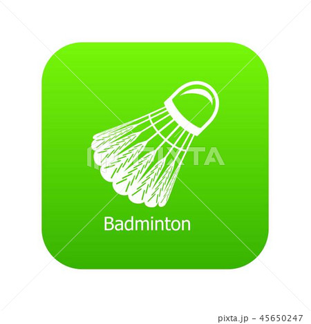 Badminton Icon Green Vectorのイラスト素材