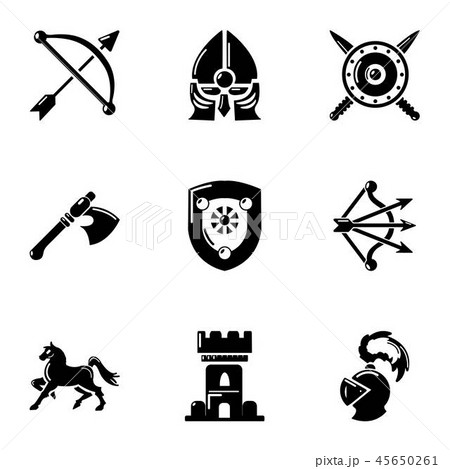 Knight era icons set, simple style 45650261