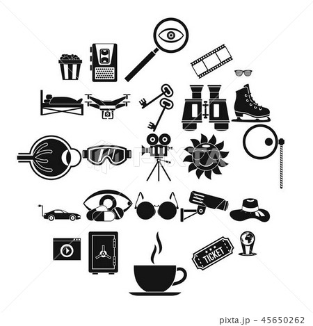 Eyeglasses icons set, simple style Eyeglasses icons set, simple style 45650262