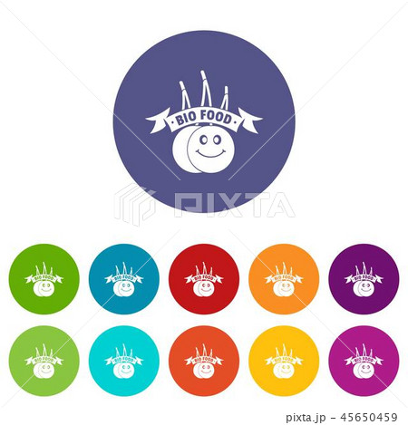 Bio food icons set vector color Bio food icons set vector color 45650459