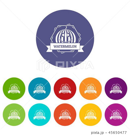 Watermelon icons set vector color 45650477