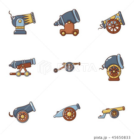 Volley icons set, flat style 45650833