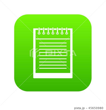 Spiral notepad icon digital green 45650980