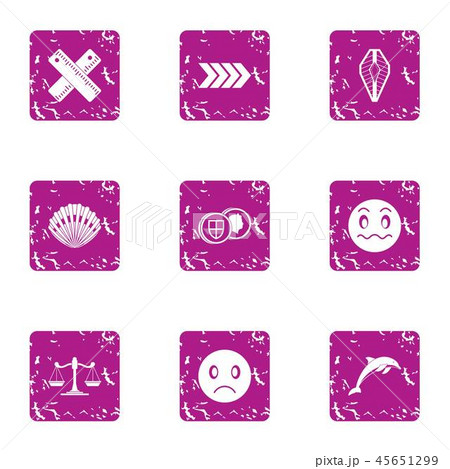 Bad action icons set, grunge styleのイラスト素材 [45651299] - PIXTA