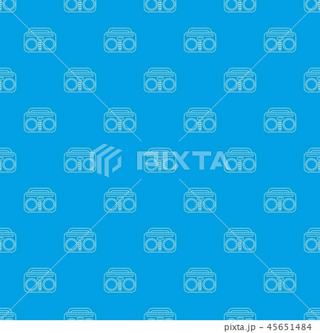 Vintage boombox pattern vector seamless blue 45651484