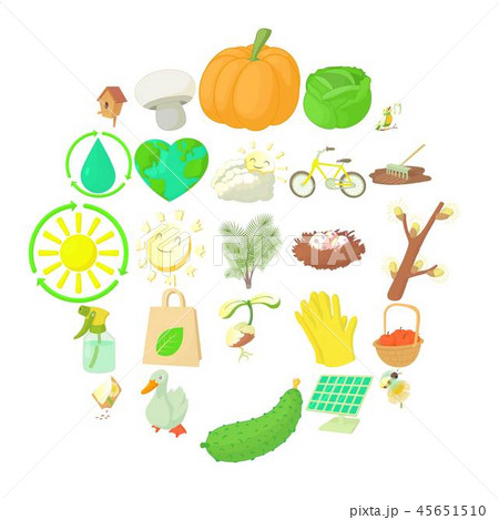 Horticulture icons set, cartoon style 45651510