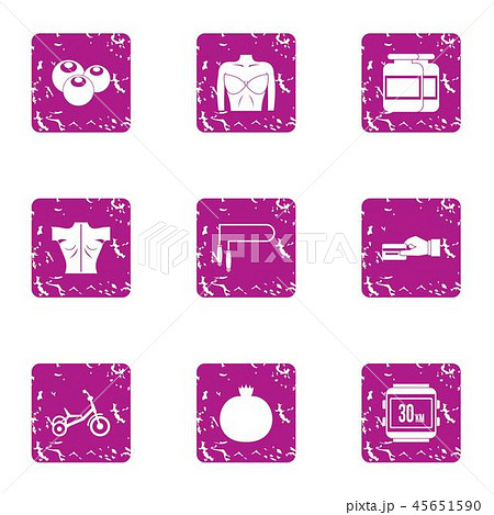 Physiological state icons set, grunge style Physiological state icons set, grunge style 45651590