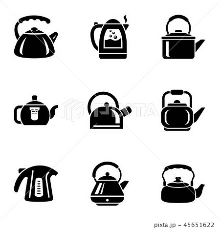 Tea filling icons set, simple style Tea filling icons set, simple style 45651622